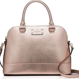 Kate Spade Wellesley Rachelle Metallic Rose Gold Leather Crossbody Handbag